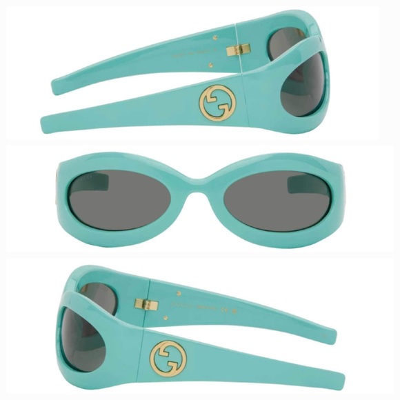GUCCI - 
Tiffany Blue Oval Sunglasses - Picture 1 of 12
